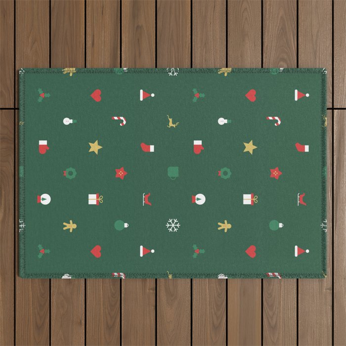 Geometric christmas decoration pattern Outdoor Rug Gallery Image 1