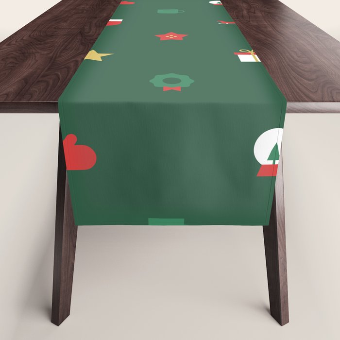 Geometric christmas decoration pattern Table Runner Gallery Image 1