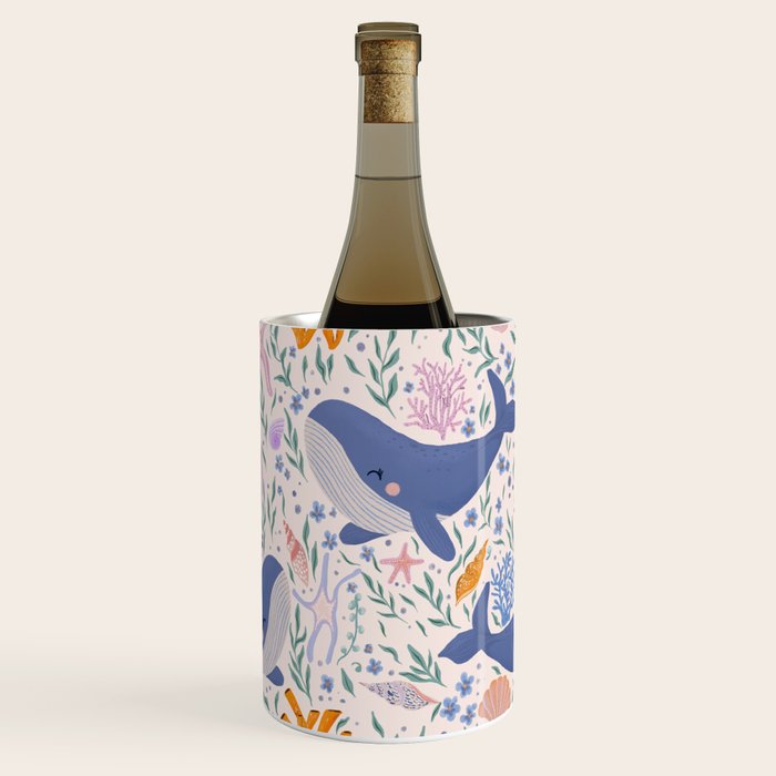 Adorable Whale and Sea Life illustration Wine Chiller Gallery Image 3