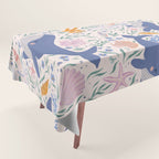 Adorable Whale and Sea Life illustration Tablecloth Gallery Image 1