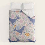Adorable Whale and Sea Life illustration Comforter Gallery Image 6