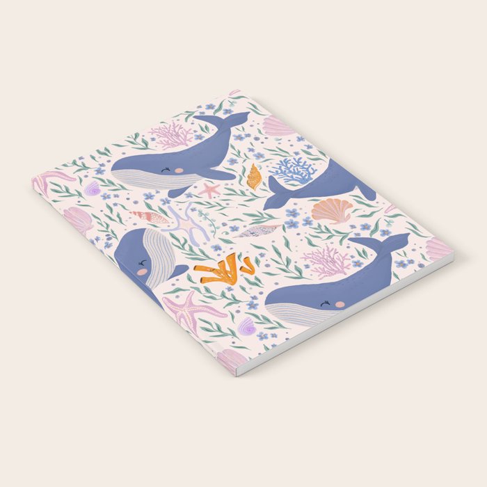 Adorable Whale and Sea Life illustration Notebook Gallery Image 2