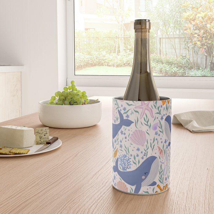 Adorable Whale and Sea Life illustration Wine Chiller Gallery Image 4