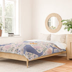 Adorable Whale and Sea Life illustration Duvet Cover Gallery Image 2