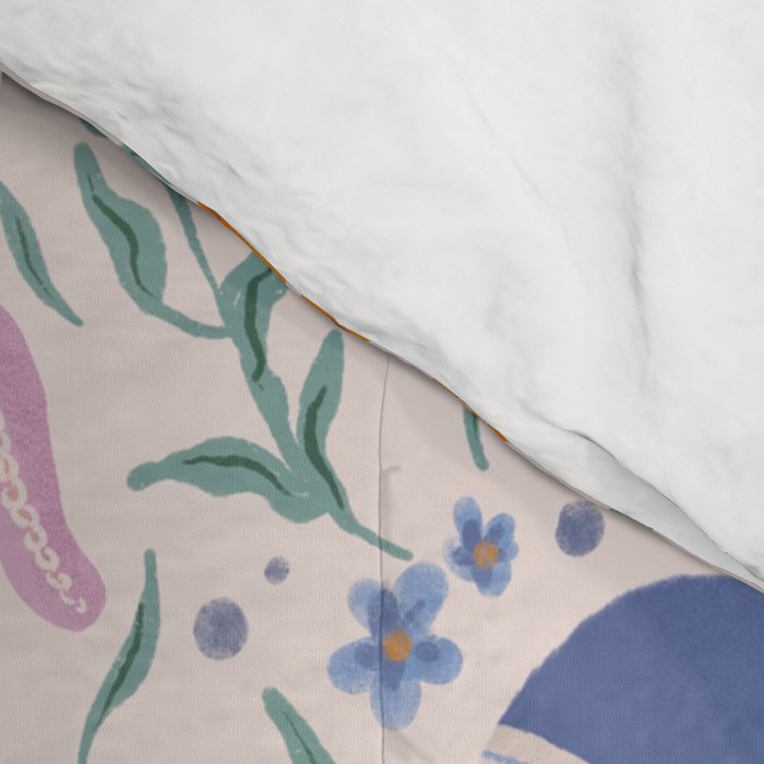 Adorable Whale and Sea Life illustration Comforter Gallery Image 4