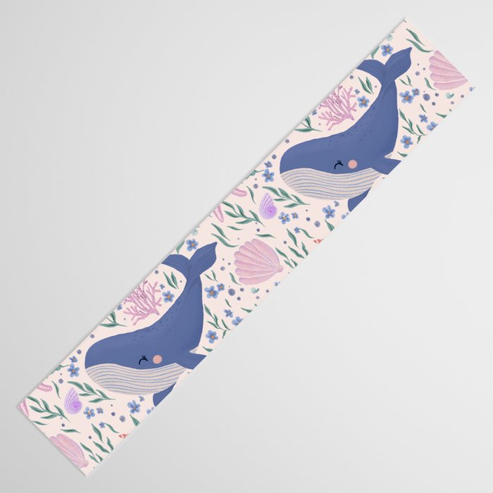 Adorable Whale and Sea Life illustration Table Runner Gallery Image 3