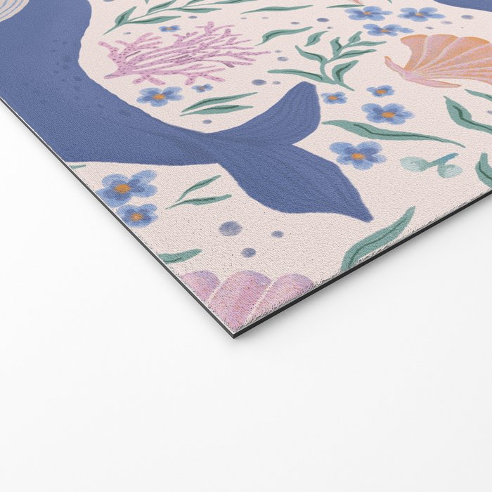 Adorable Whale and Sea Life illustration Welcome Mat Gallery Image 2