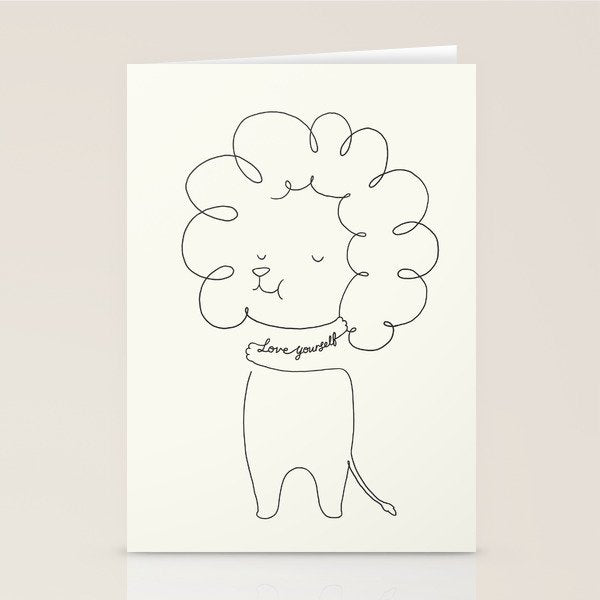 Love Yourself Lion Stationery Card Gallery Image 2