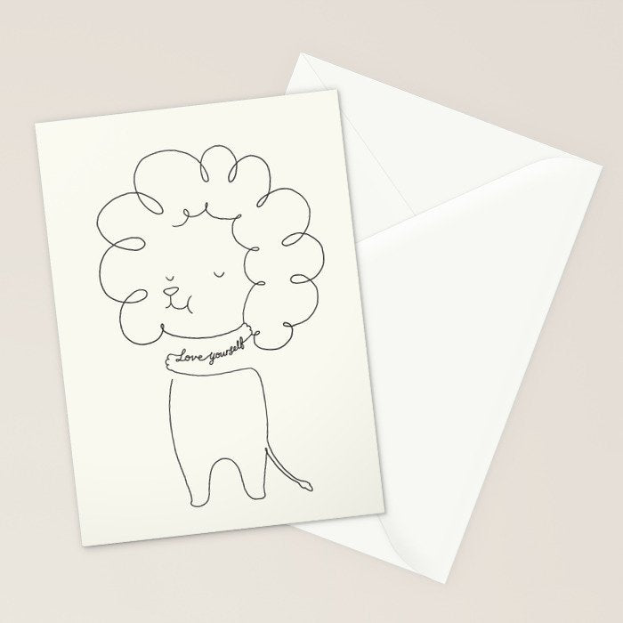 Love Yourself Lion Stationery Card Gallery Image 2