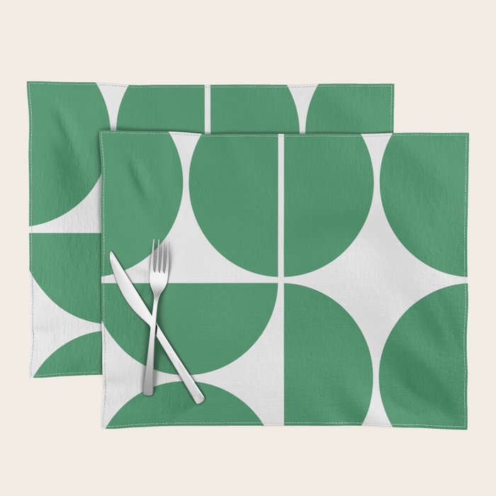 Mid Century Modern Green Square Placemat Gallery Image 1