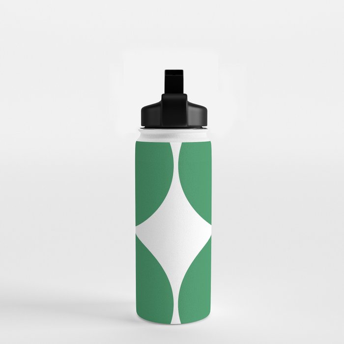 Mid Century Modern Green Square Water Bottle Gallery Image 2