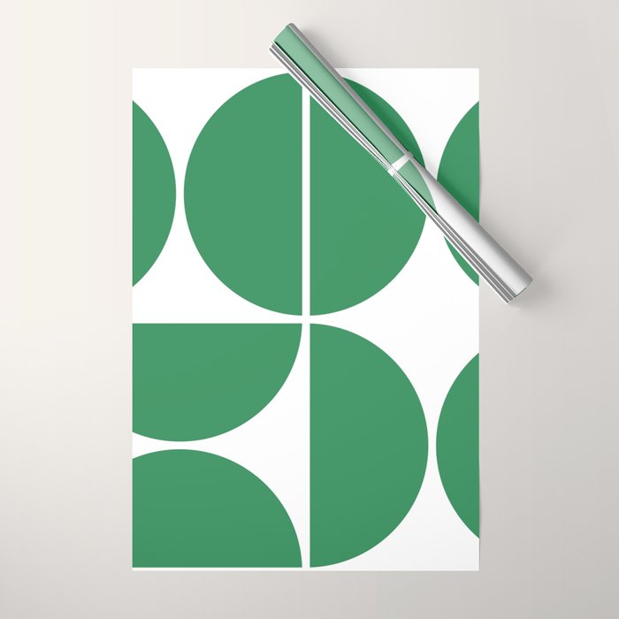 Mid Century Modern Green Square Wrapping Paper – Society6