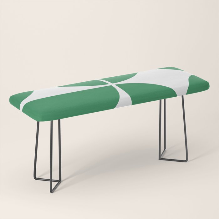 Mid Century Modern Green Square Bench Gallery Image 1