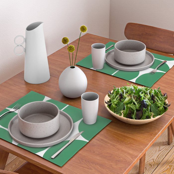 Mid Century Modern Green Square Placemat Gallery Image 2