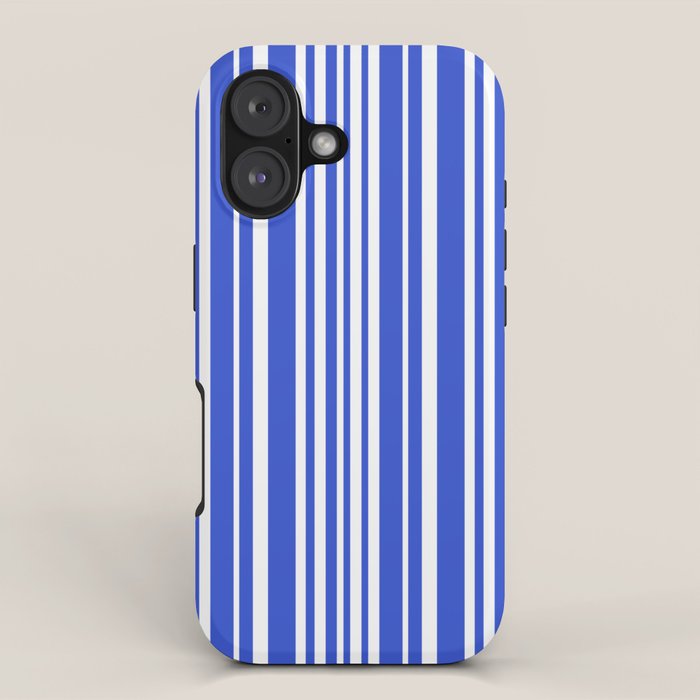  Classic Stripes XXXIV - Bright Blue iPhone Case Gallery Image 1