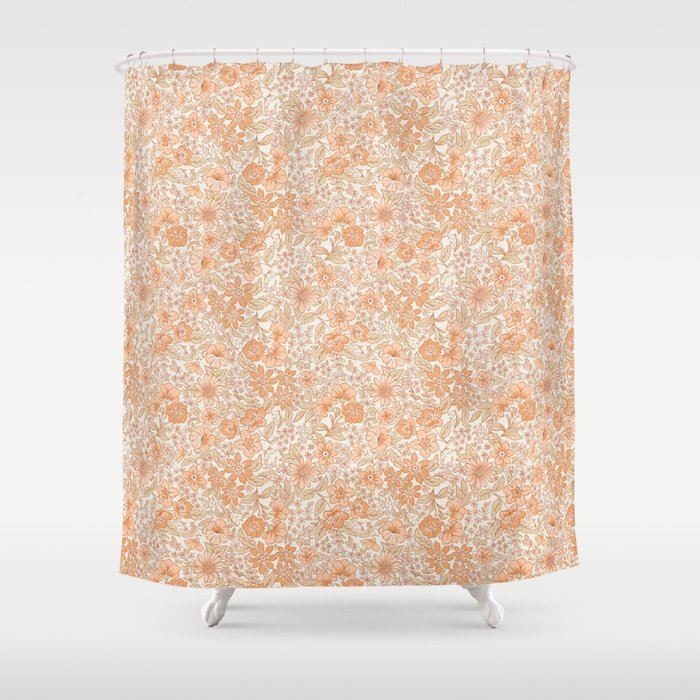 Posey - peach Shower Curtain Gallery Image 1