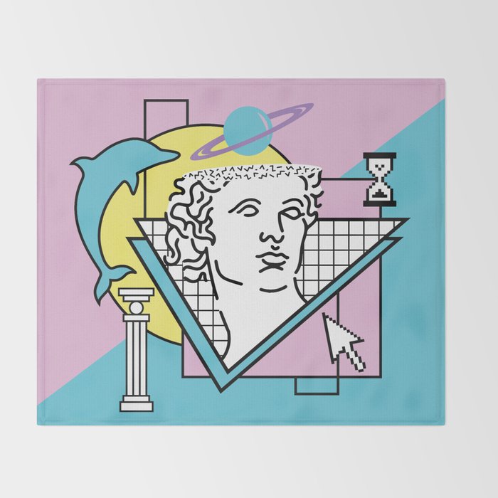 Apollo - Vaporwave - 80s Throw Blanket Gallery Image 2