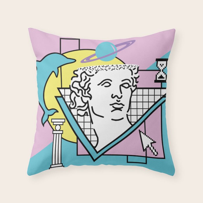 Apollo - Vaporwave - 80s Throw Pillow Gallery Image 1