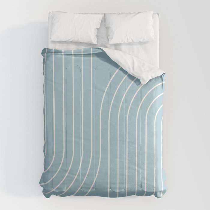 Minimal Line Curvature XCVII Sky Blue Comforter Gallery Image 6