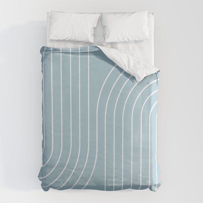 Minimal Line Curvature XCVII Sky Blue Duvet Cover Gallery Image 6