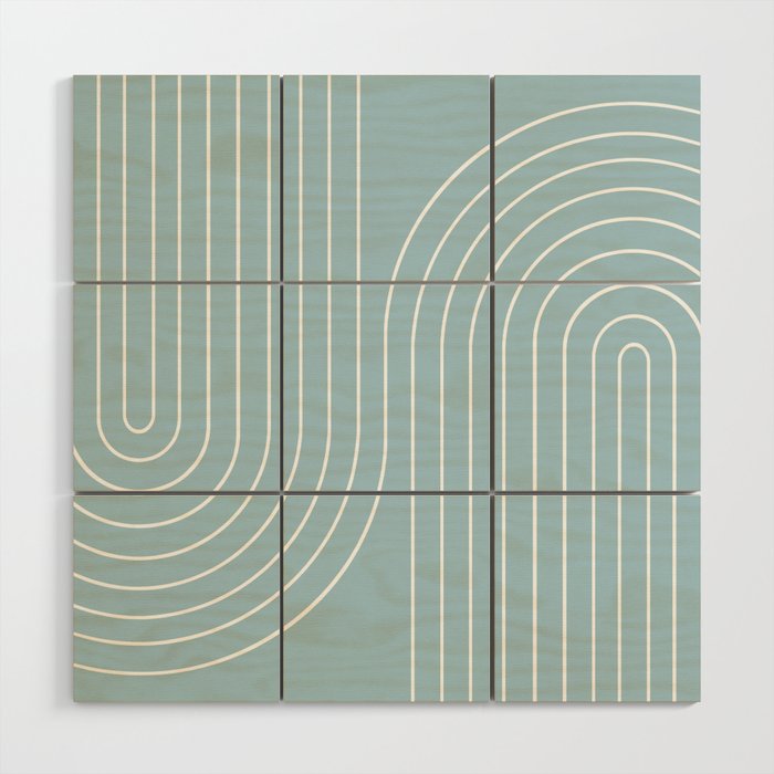 Minimal Line Curvature XCVII Sky Blue Wood Wall Art Gallery Image 1