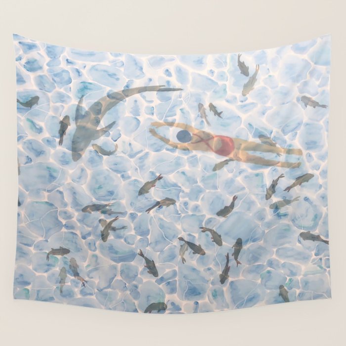 Swimming Wall Tapestry Gallery Image 4