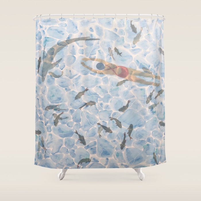 Swimming Shower Curtain Gallery Image 1
