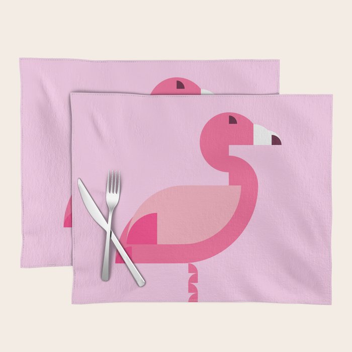 Geometric flamingo Placemat Gallery Image 1
