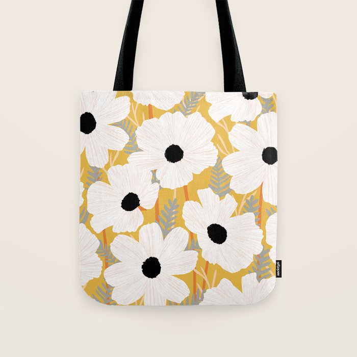 White Daisies Tote Bag Gallery Image 1