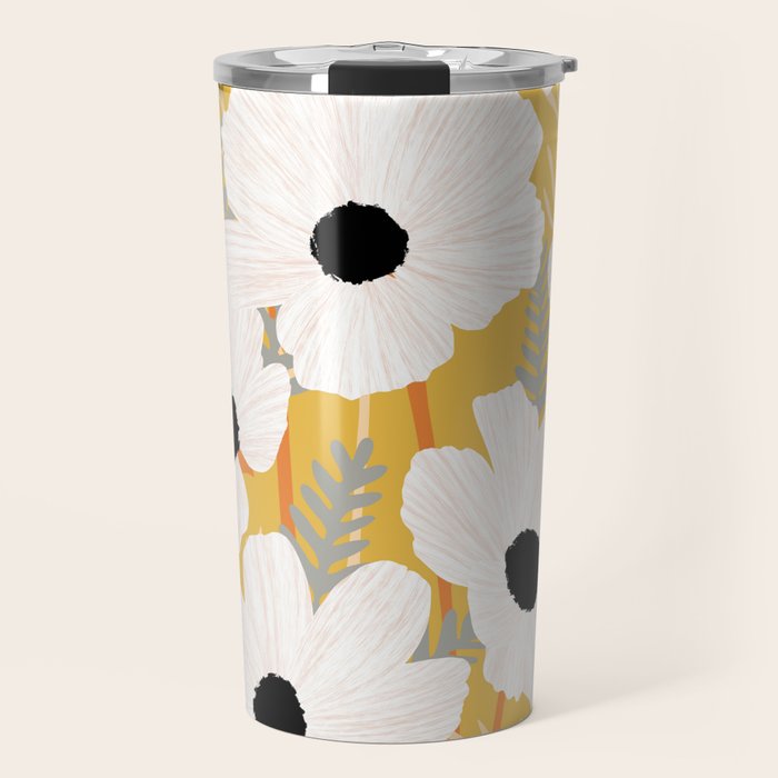 White Daisies Travel Mug Gallery Image 1