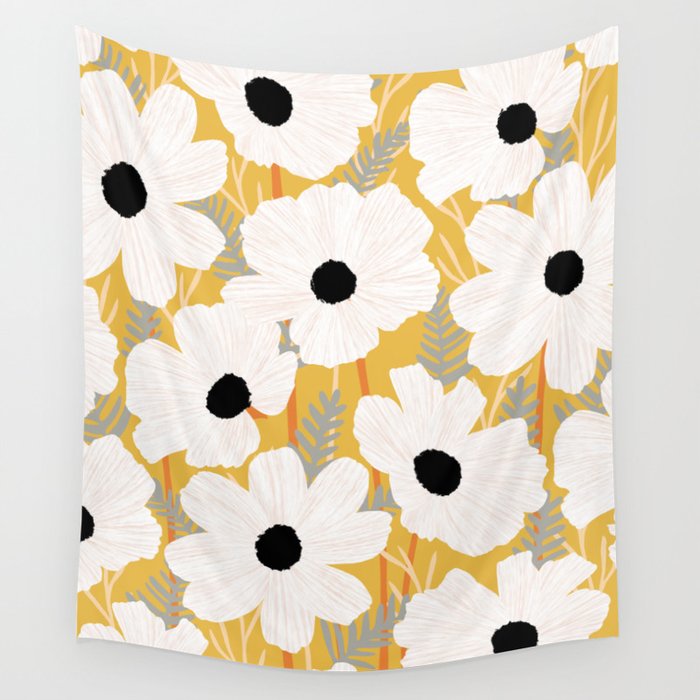 White Daisies Wall Tapestry Gallery Image 4