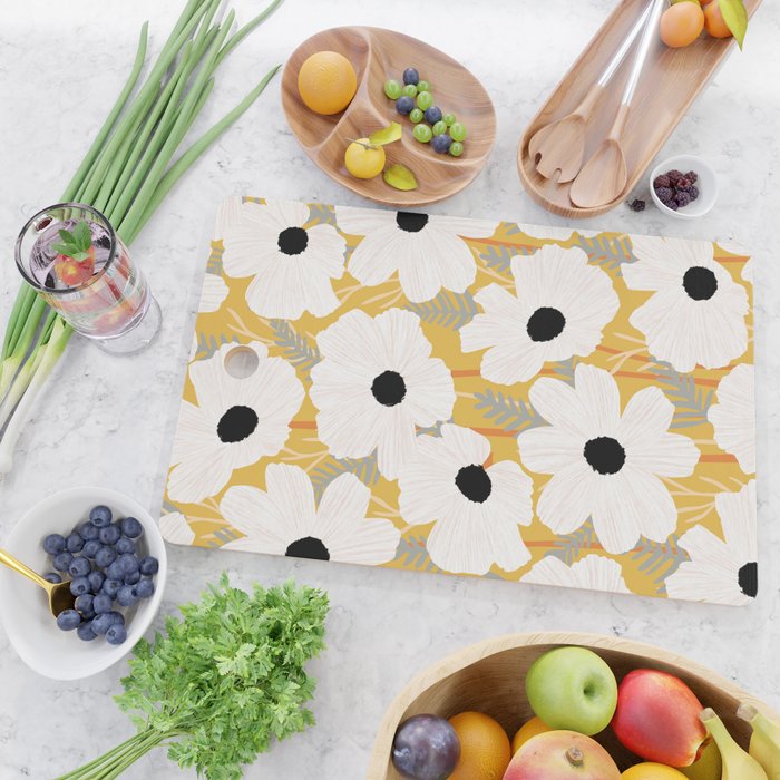 White Daisies Cutting Board Gallery Image 2