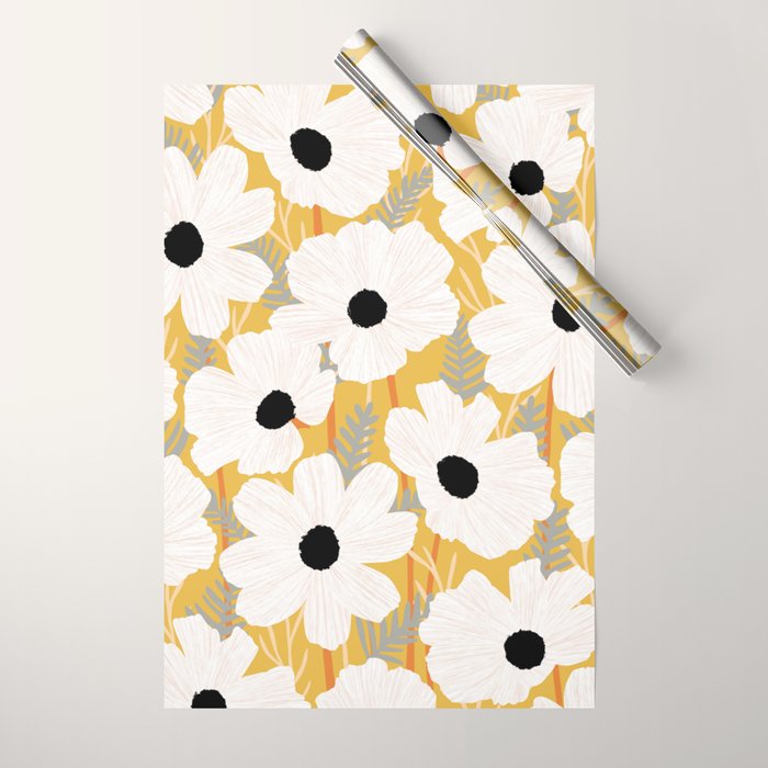 White Daisies Wrapping Paper Gallery Image 1