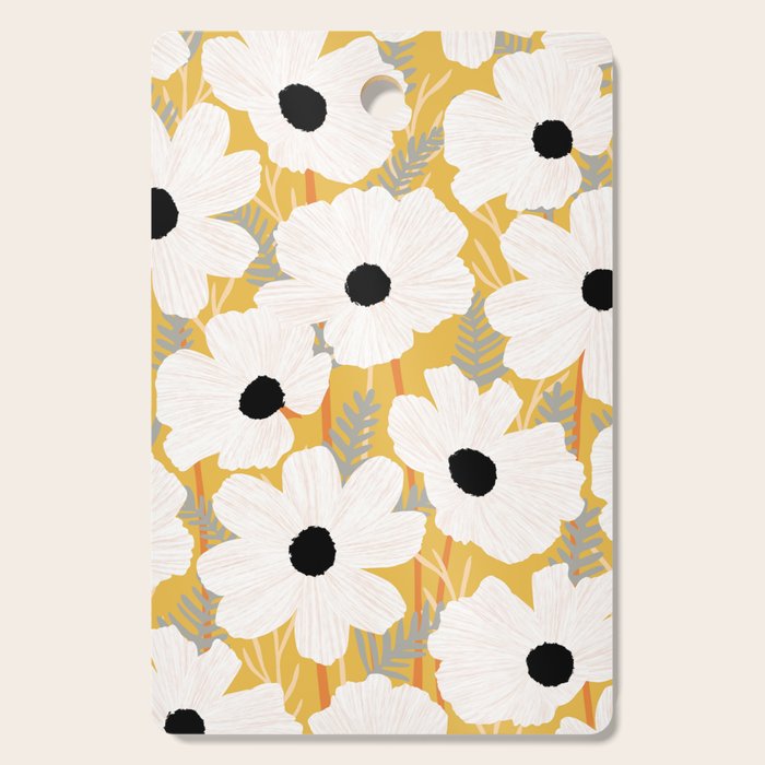 White Daisies Cutting Board Gallery Image 1