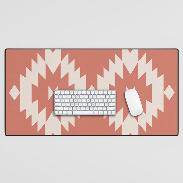 Southwestern Minimalism - Bright Coral Red Desk Mat Gallery Image 1