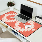 Southwestern Minimalism - Bright Coral Red Desk Mat Gallery Image 2