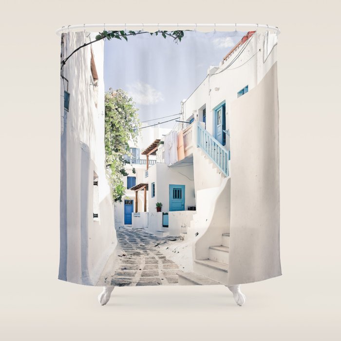 Mykonos Greece Shower Curtain Gallery Image 1