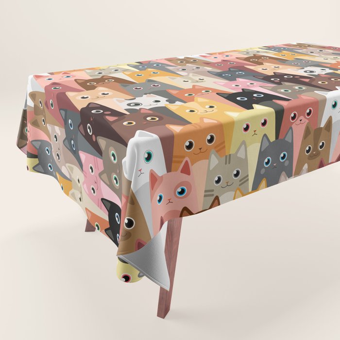 Cats Pattern Tablecloth Gallery Image 1
