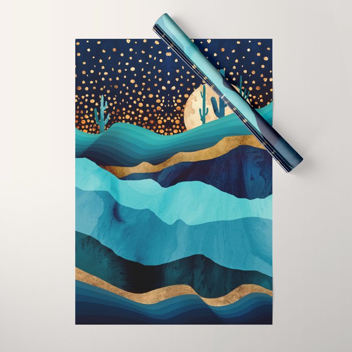 Indigo Desert Night Wrapping Paper Gallery Image 1