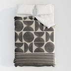 Woodblock Art, Warm Tone Duvet Cover Gallery Image 6