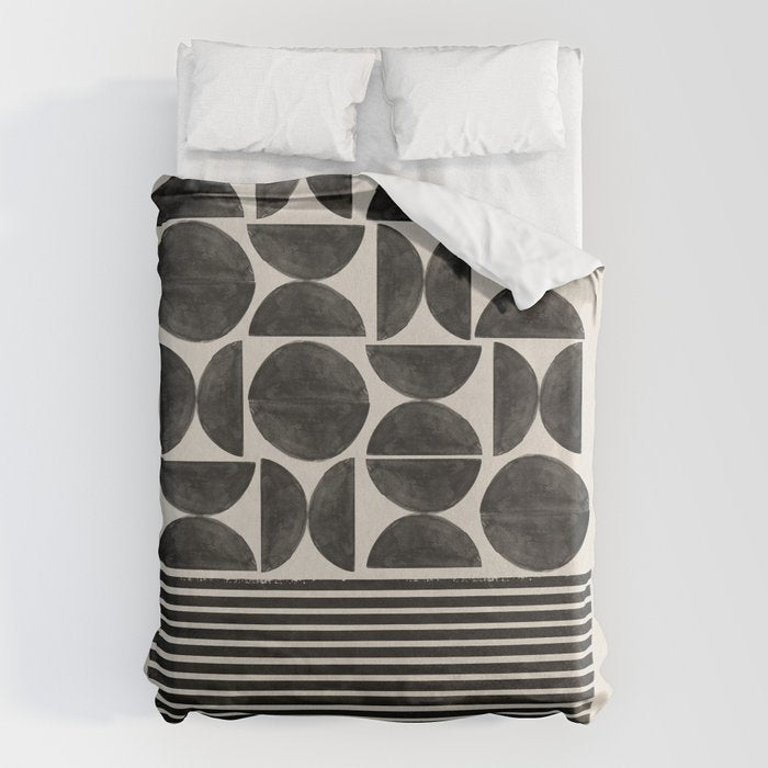 Woodblock Art, Warm Tone Duvet Cover Gallery Image 6