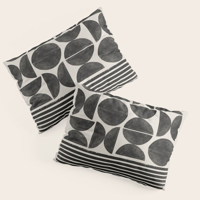 Woodblock Art, Warm Tone Pillow Sham Gallery Image 3