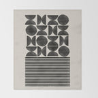 Woodblock Art, Warm Tone Throw Blanket Gallery Image 2