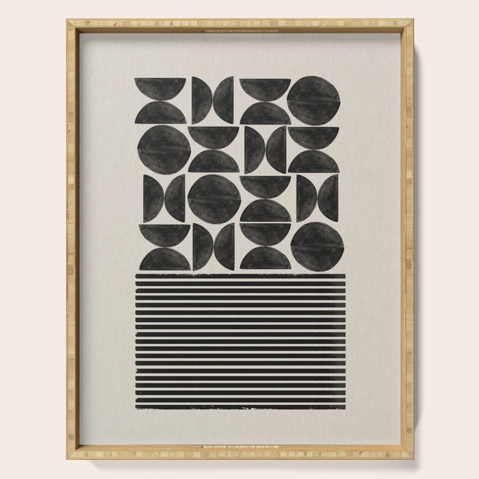 Woodblock Art, Warm Tone Serving Tray Gallery Image 1