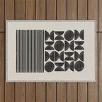 Woodblock Art, Warm Tone Outdoor Rug Gallery Image 1
