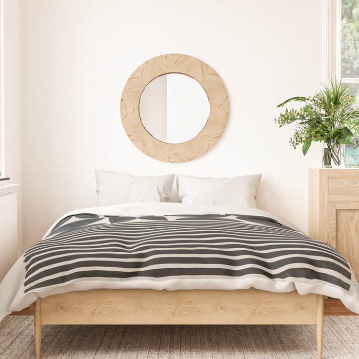 Woodblock Art, Warm Tone Duvet Cover Gallery Image 3