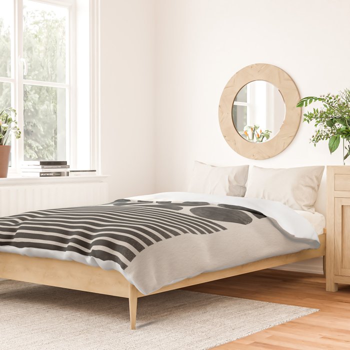 Woodblock Art, Warm Tone Duvet Cover Gallery Image 2