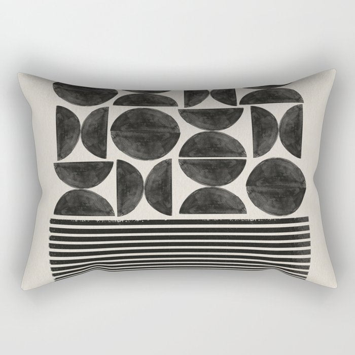 Woodblock Art, Warm Tone Rectangular Pillow Gallery Image 2
