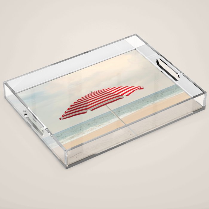 Umbrella - California Travel Photography Print - Beach Acrylic Tray Gallery Image 1