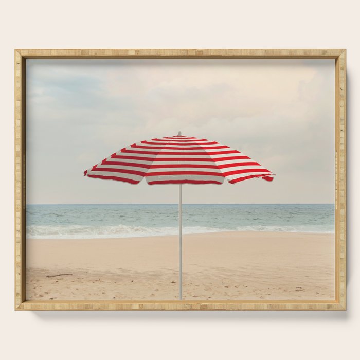 Umbrella - California Travel Photography Print - Beach Serving Tray Gallery Image 1